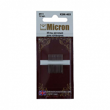 Иглы Micron для шитья ручные для пэчворка (уп.12 шт) 47-403КSМ купить {в городе}